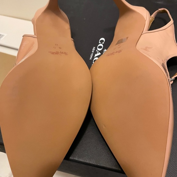 Coach Simonna Patent/Patent Shell/Shell, 3-1/2” heels; new in box, never worn. - Picture 3 of 3